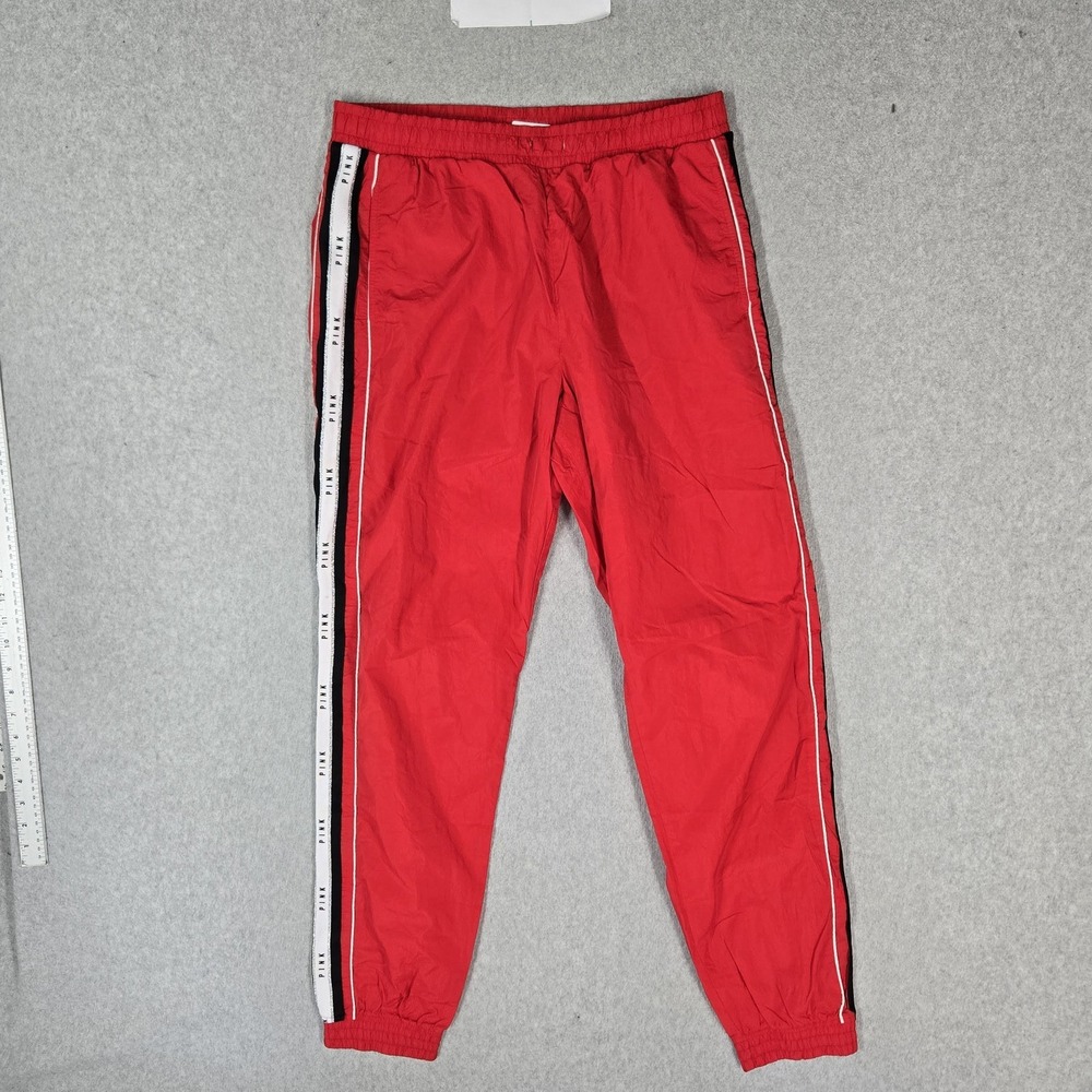 PINK Victoria's Secret Women Pants M Red Sweatpants Track Pants 29" Inseam READ